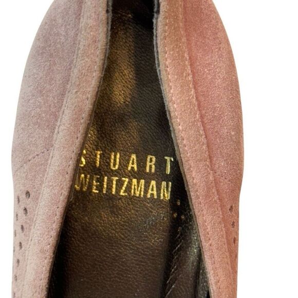 Stuart Weitzman Perforated Suede Heels in Pink Rose Nuinvited 6 - Picture 14 of 16